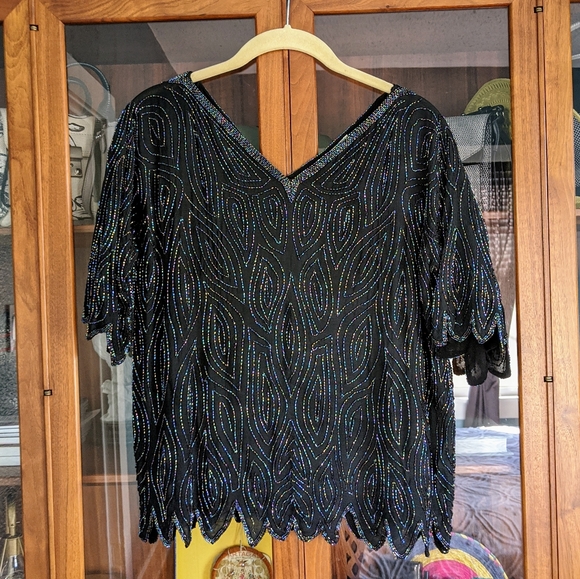 Neiman Marcus Tops - Vintage beaded blouse